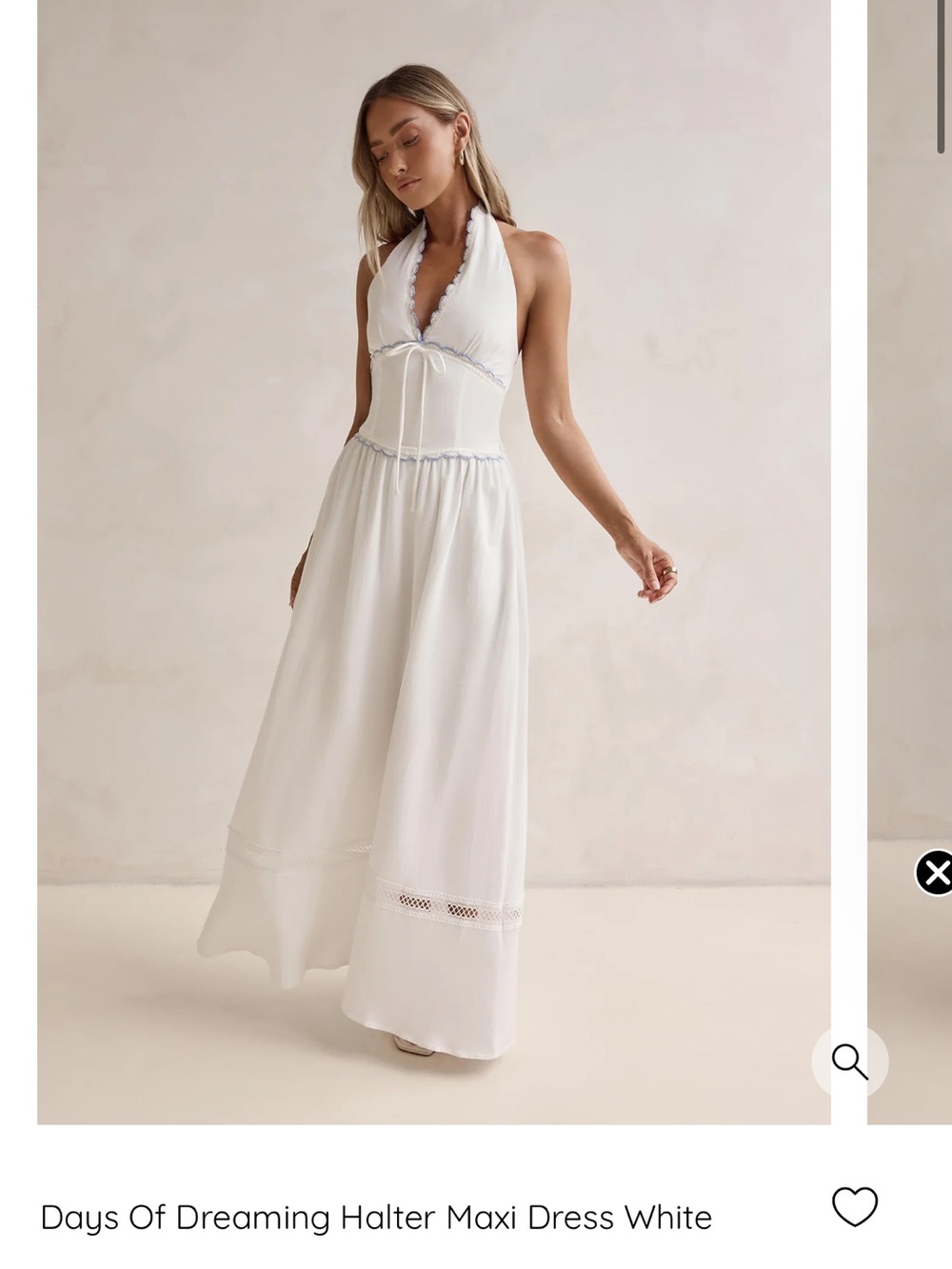 White Halter Dress -